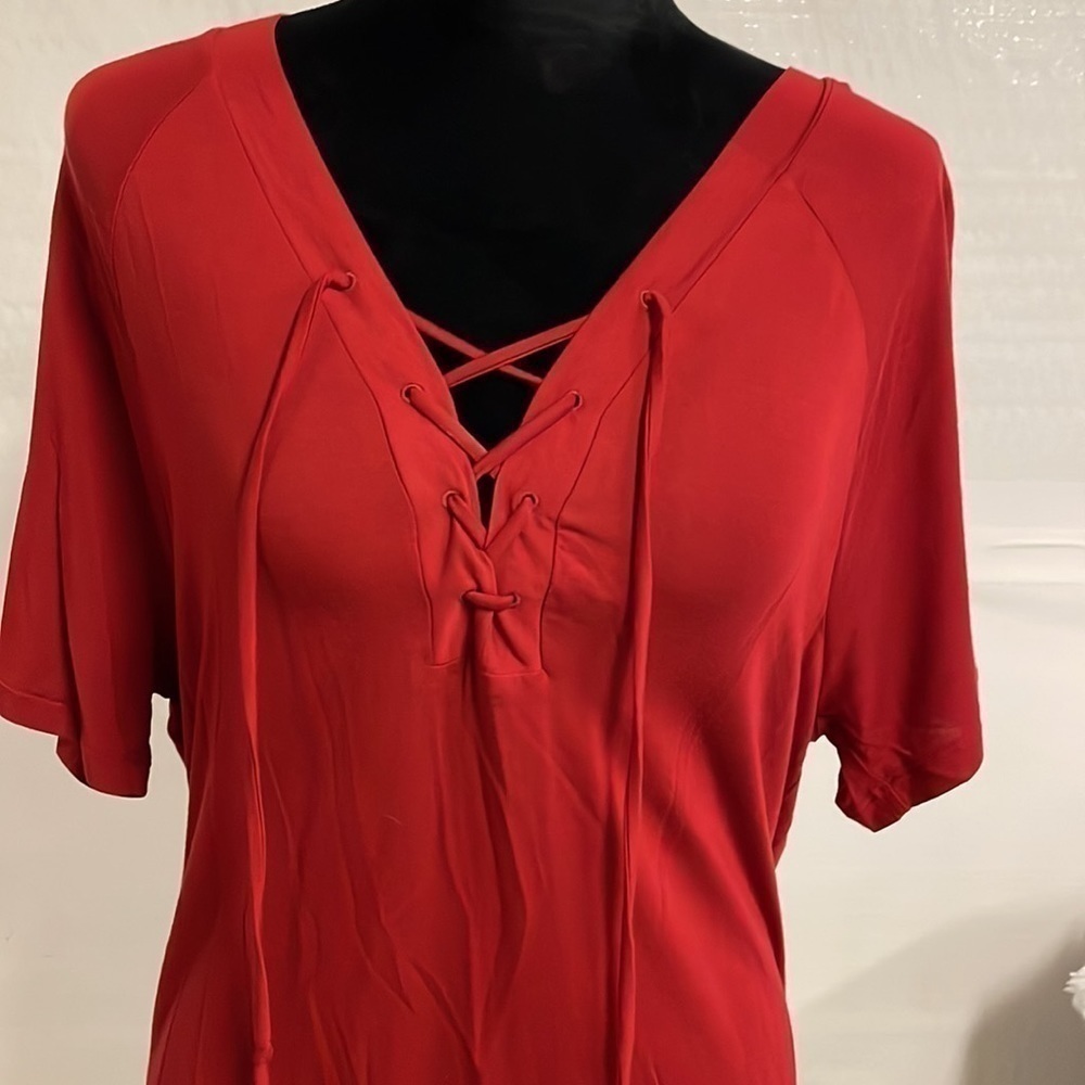 Pink by VS red V-neck T-shirt size S - Picture 2 of 7
